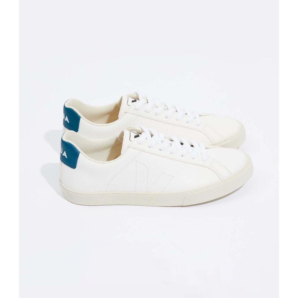 Veja ESPLAR CHROMEFREE Men's Shoes White/Blue | NZ 194QMA